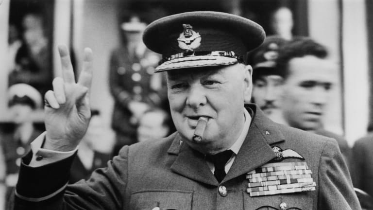 Winston Churchill in his RAF uniform