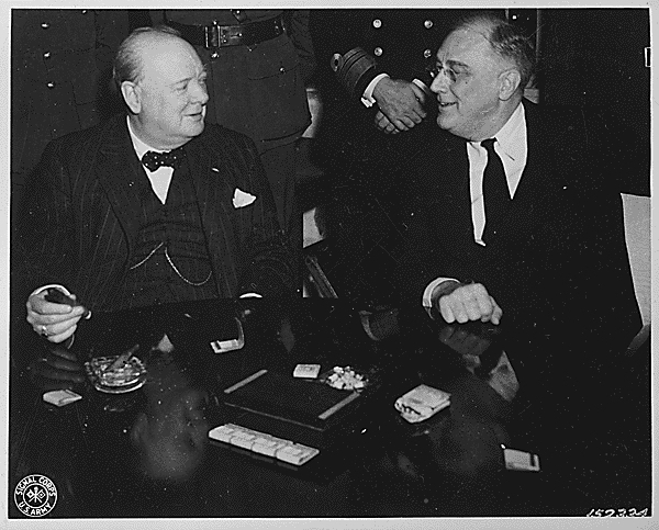 Churchill and Roosevelt meet in Casablanca, 1943 