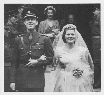 The wedding day of Christopher and Mary Soames, 1947