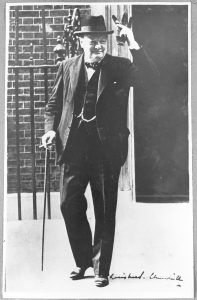 Churchill leaving 10 Downing Street