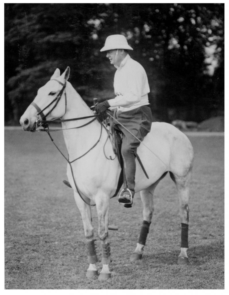 Winston Churchill on his polo pony