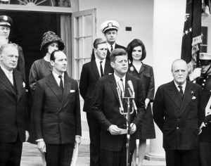 President John F Kennedy declares Winston Churchill an honorary citizen of the United States