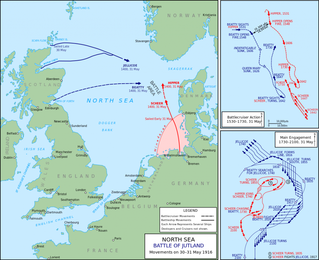 Map of the Battle of Jutland