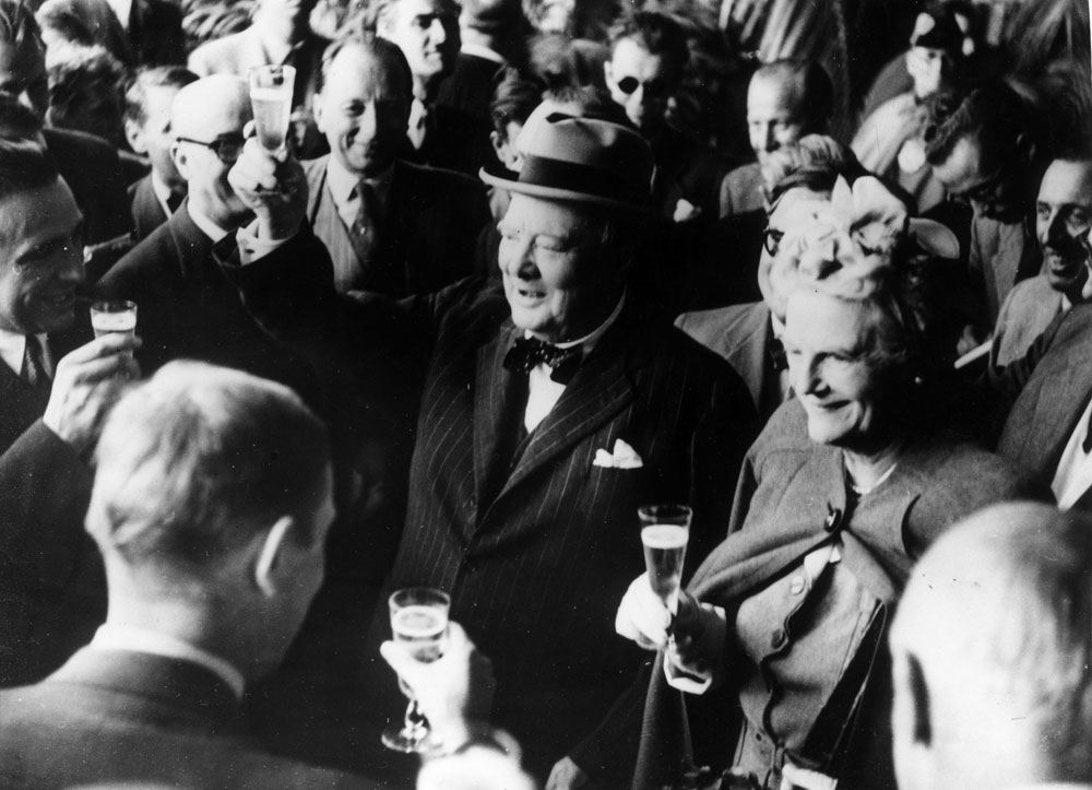Churchill giving a toast