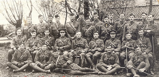 Lt. Col. Winston S. Churchill with the officers of the 6th Battalion of the Royal Scots Fusiliers, 1916