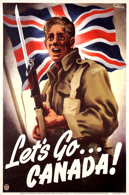 A Canadian World War II recruiting poster created by artist Henry Eveleigh