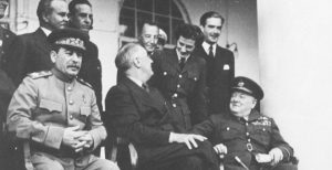 Sarah with the Big Three at Tehran, 1943