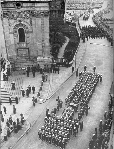 Winston Churchill’s coffin leaves St. Paul’s on 30 January 1965.
