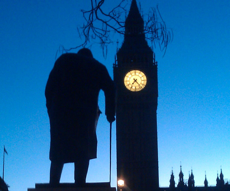 Statue of Churchill at Parliament Square