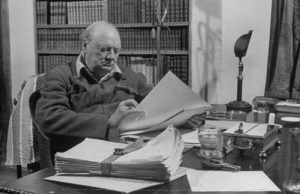 churchill at his desk
