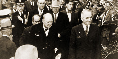 Churchill and Truman in Fulton, Missouri 5 March 1946