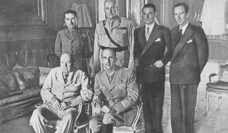 Churchill meets Prince Humbert in Rome, August 1944
