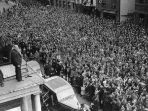 Sir Winston Churchill giving a speech