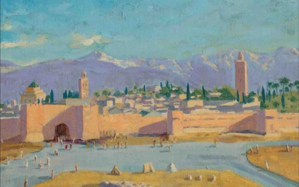 Sunrise at Marakesh, 1943 (a.k.a. The Tower of Koutoubia Mosque). Copyright Churchill Heritage Ltd.
