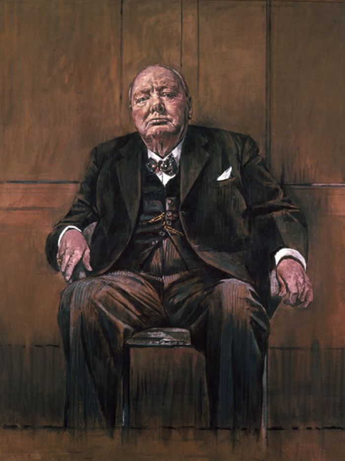 FIG. 2 . Graham Sutherland, Portrait of Sir Winston Churchill, 1954, oil on canvas, 147.3 x 121.9 cm (destroyed)
