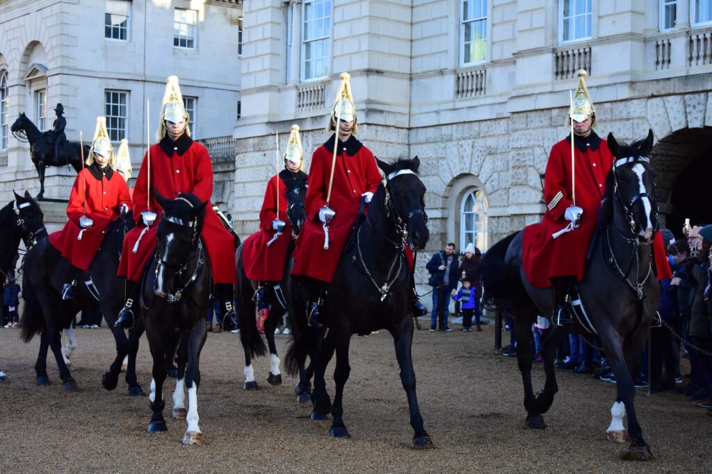 British Guardsman at Buckingham Palace in London.